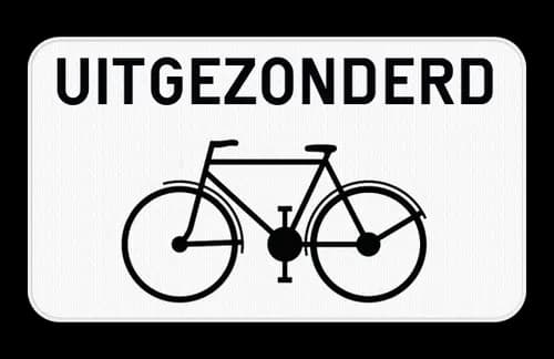 M2 - Met uitzondering van fietsers verkeersbord