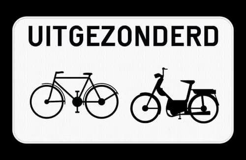 M3bis - Uitgezonderd fietsers en bromfietsers verkeersbord