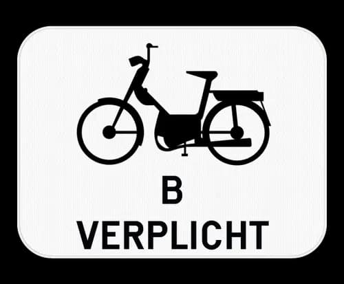 M6 - Verplicht voor bromfietsen klasse B verkeersbord