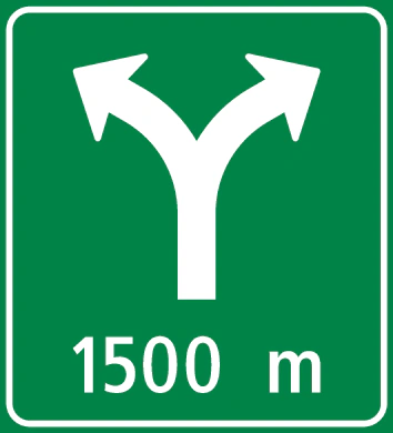 4.66 - Panneau routier Annonce de bifurcation
