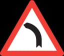 Bend to left road sign from Switzerland
