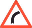 Bend to right road sign from Switzerland