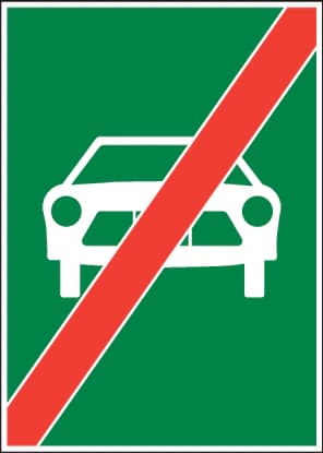 4.04 - Panneau routier Fin d'autoroute