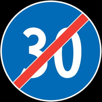 2.54 - Panneau routier Fin de vitesse minimale