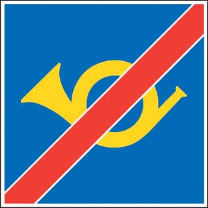 4.06 - Panneau routier Fin de route postale de montagne
