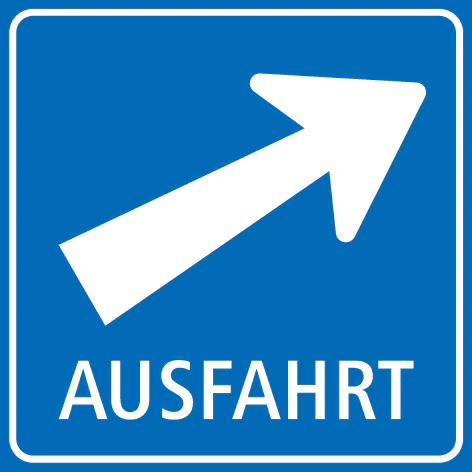 4.63-D - Panneau routier Panneau de sortie (variante allemande)
