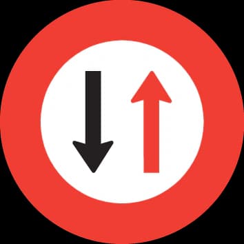 3.09 - Panneau routier Cédez le passage à la circulation venant en sens inverse