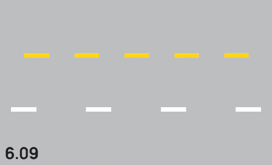 6.09 - Panneau routier Marquage routier 6.09