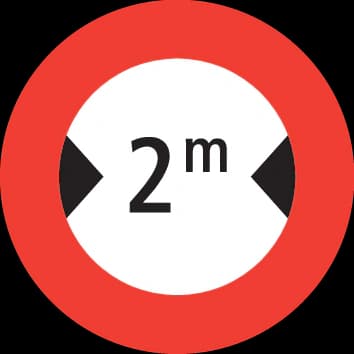 2.18 - Panneau routier Largeur maximale