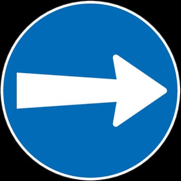 2.32 - Panneau routier Obligation de tourner à droite