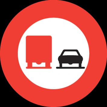 2.45 - Panneau routier Dépassement interdit aux camions