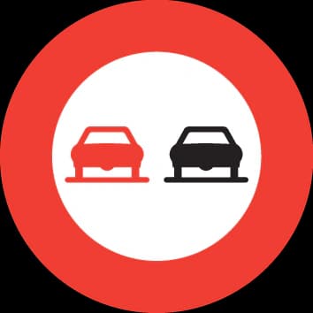 2.44 - Panneau routier Défense de dépasser