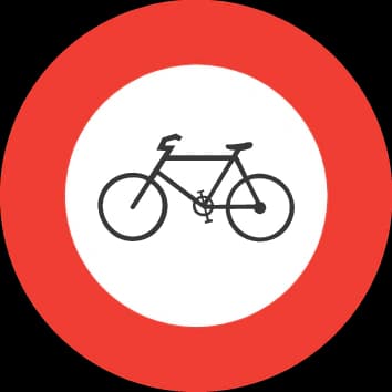 2.05 - Panneau routier Interdiction de circuler aux vélos et cyclomoteurs