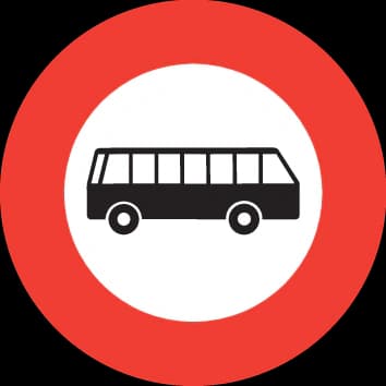 2.08 - Panneau routier Interdiction de circuler aux autobus