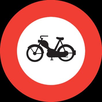 2.06 - Panneau routier Interdiction de cyclomoteurs
