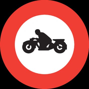 2.04 - Panneau routier Interdiction de circuler aux motocyclettes