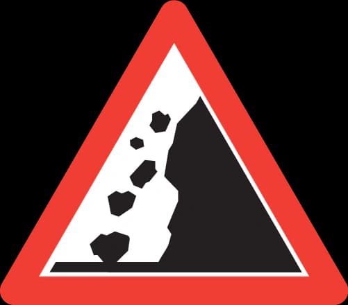 1.13 - Panneau routier Chutes de pierres