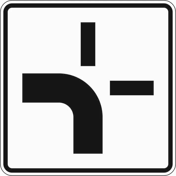 1002-10 - Verlauf Vorfahrtstraße an Kreuzungen - von unten nach links Verkehrsschild