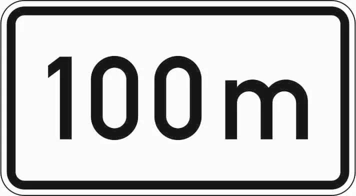 1004-30 - Entfernungsangabe in m (zweiter Teil Unternummer steht jeweils for Zahlenwert) Verkehrsschild