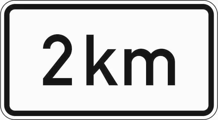 1004-31 - Entfernungsangabe in km (zweiter Teil der Unternummer steht jeweils für den Zahlenwert) Verkehrsschild