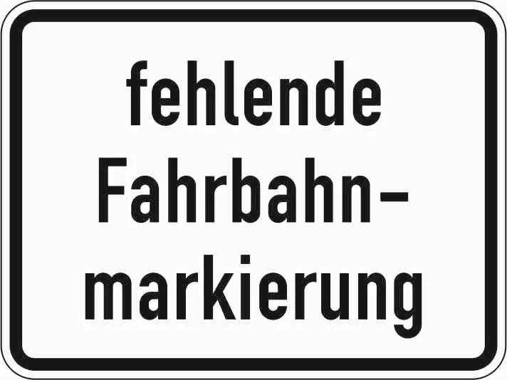 1007-39 - Fehlende Fahrbahnmarkierung Verkehrsschild