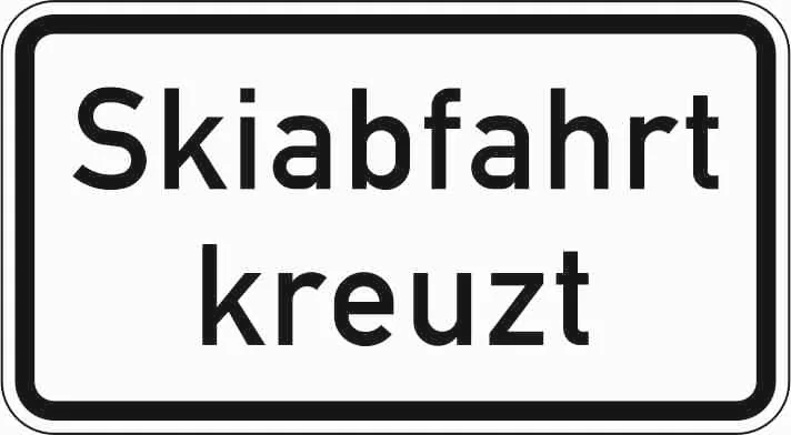 1007-55 - Skiabfahrt kreuzt Verkehrsschild