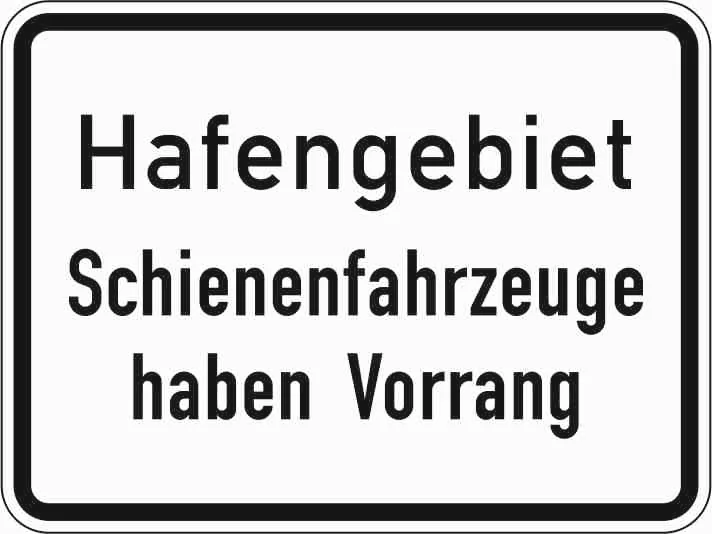 1008-33 - Hafengebiet Schienenfahrzeuge haben Vorrang (Z 201) Verkehrsschild