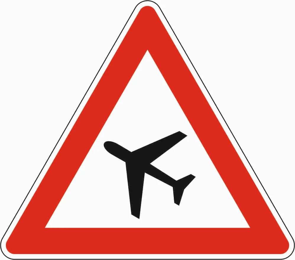 101-10 - Flugbetrieb - Aufstellung rechts Verkehrsschild