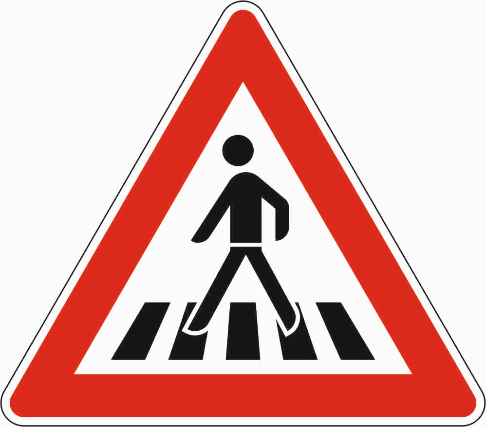 101-11 - Fußgängerüberweg - Aufstellung rechts Verkehrsschild