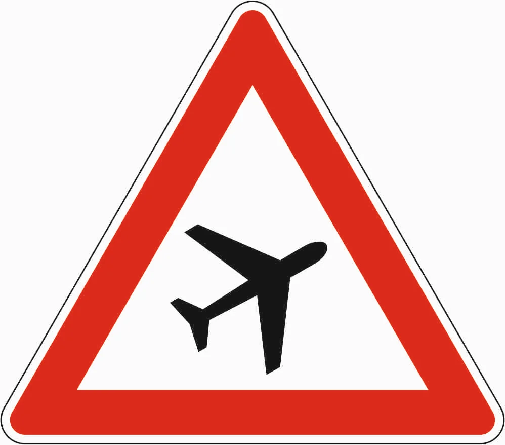 101-20 - Flugbetrieb - Aufstellung links Verkehrsschild