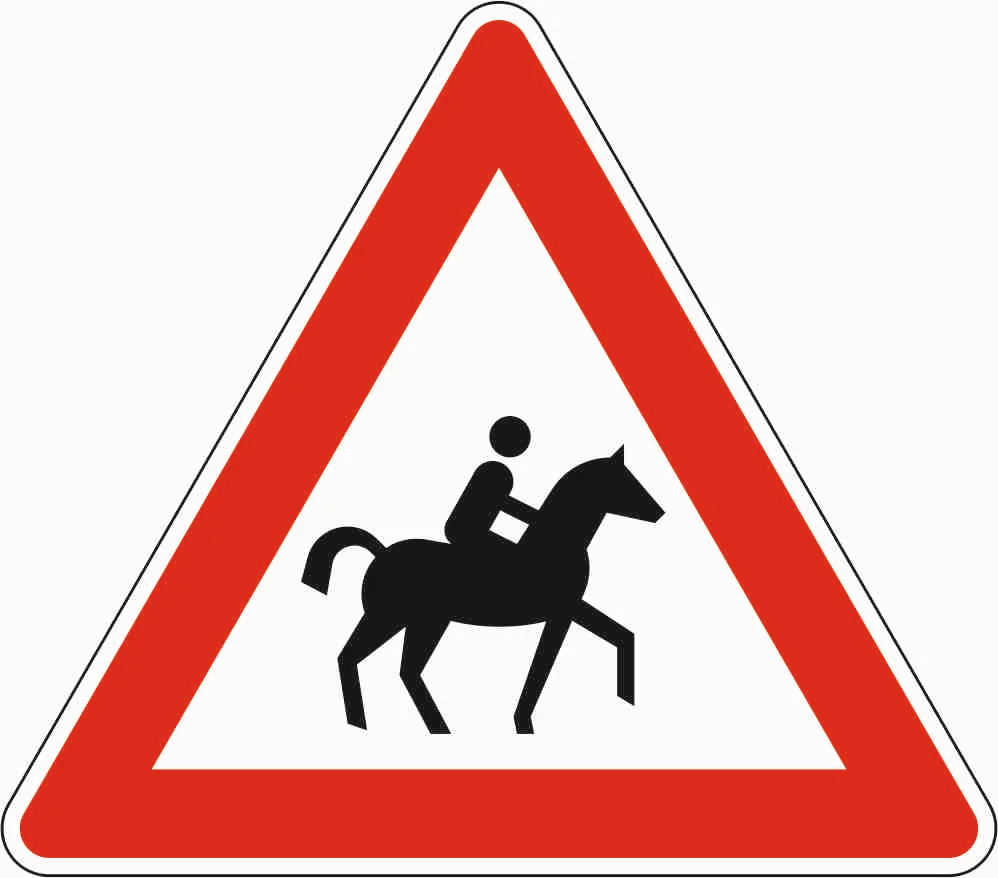 101-23 - Reiter - Aufstellung links Verkehrsschild