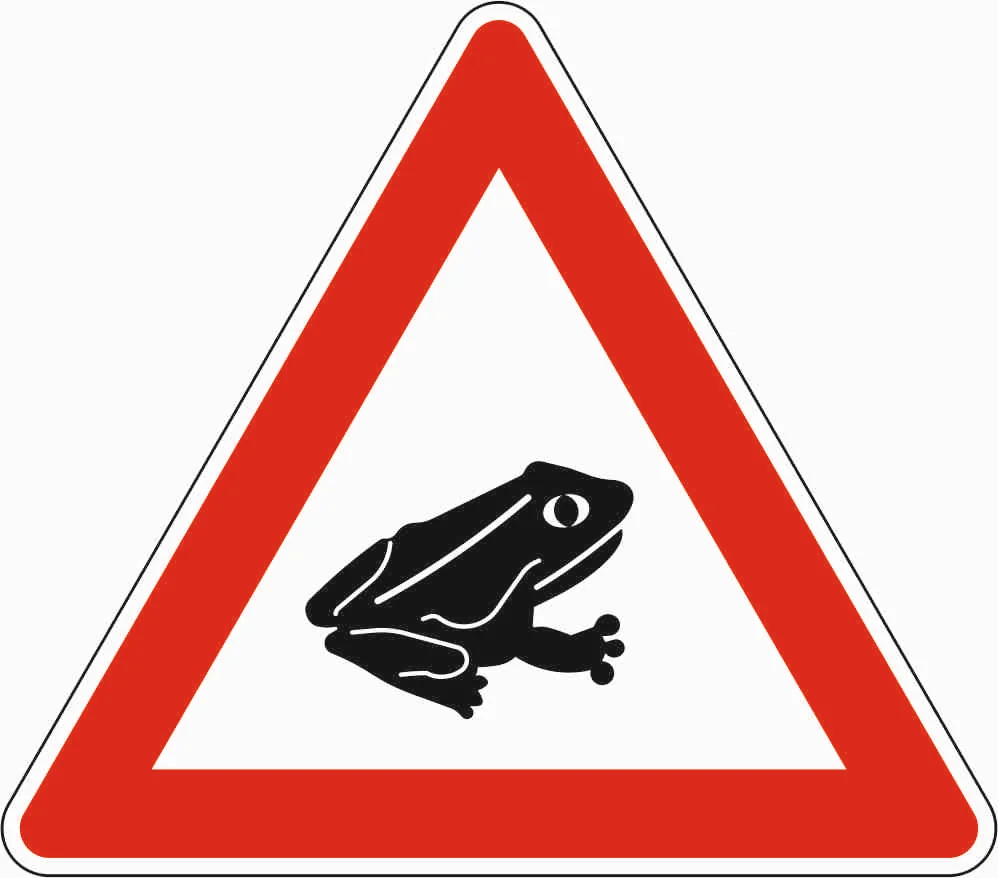 101-24 - Amphibienwanderung - Aufstellung links Verkehrsschild