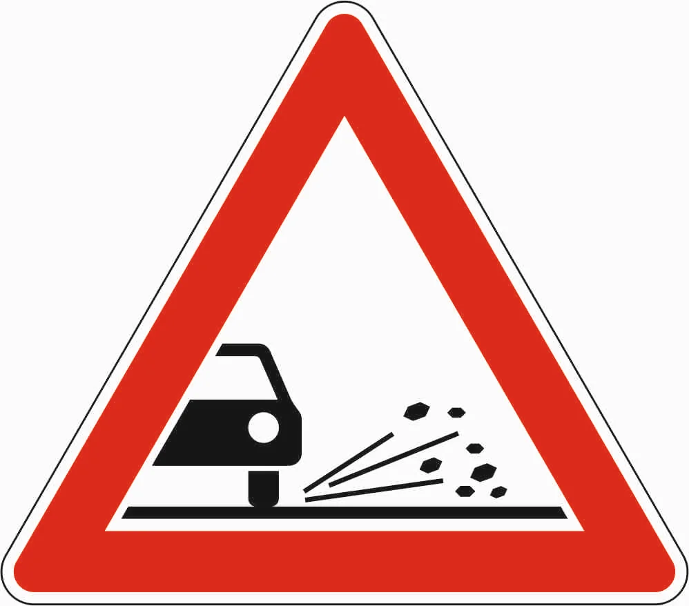 101-52 - Splitt, Schotter Verkehrsschild