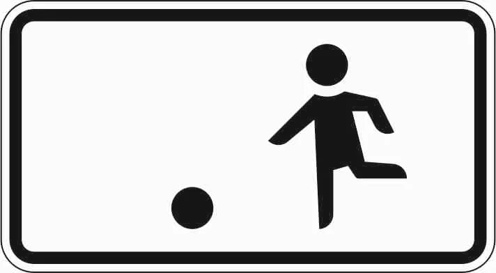 1010-10 - Kindern darf auch auf der Fahrbahn und dem Seitenstreifen gespielt werden Verkehrsschild