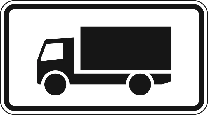 1010-51 - Kraftfahrzeuge mit einer zulässigen Gesamtmasse über 3,5 t, einschließlich ihrer Anhänger, und Zugmaschinen, ausgenommen Personenkraftwagen und Kraftomnibusse Verkehrsschild
