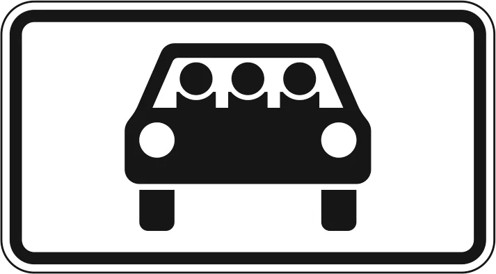 1010-71 - Zusatzzeichen – „Mehrfach besetzte Personenkraftwagen“ Verkehrsschild