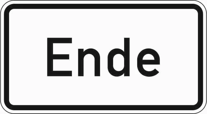 1012-31 - Ende Verkehrsschild