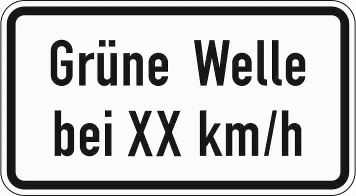 1012-34 - Grüne Welle bei xx km/h Verkehrsschild
