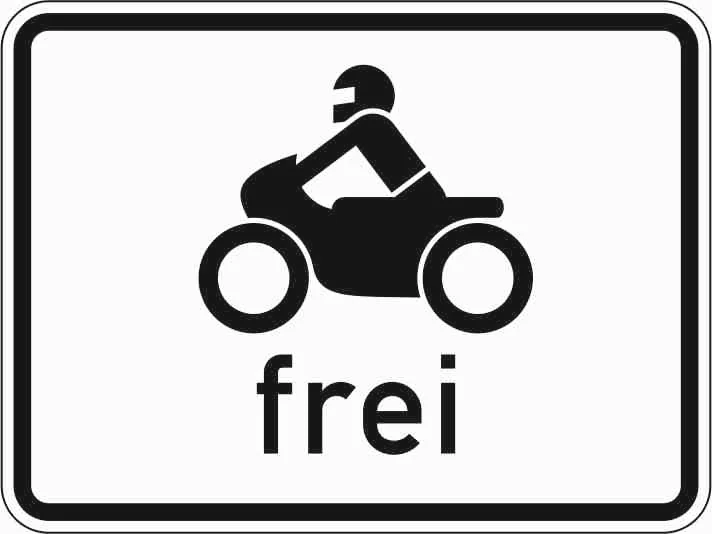 1022-12 - Krafträder, auch mit Beiwagen, Kleinkrafträder und Mofas frei Verkehrsschild