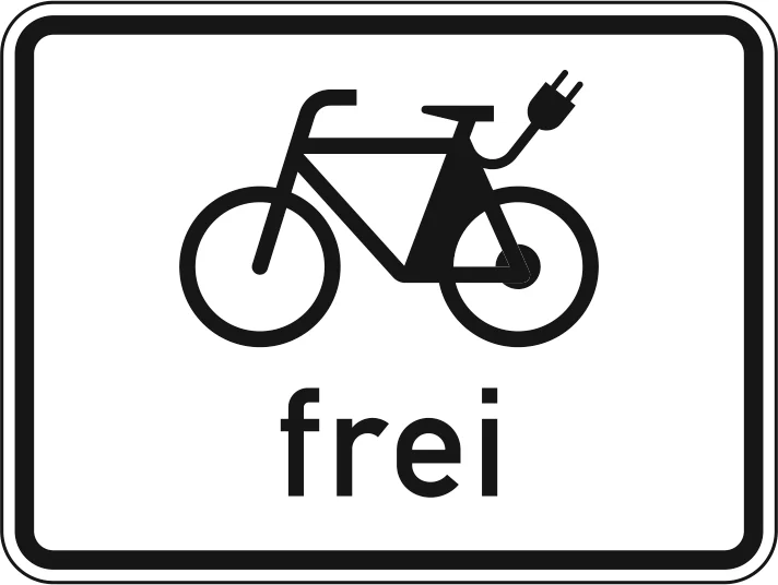 1022-13 - E-Bikes frei Verkehrsschild