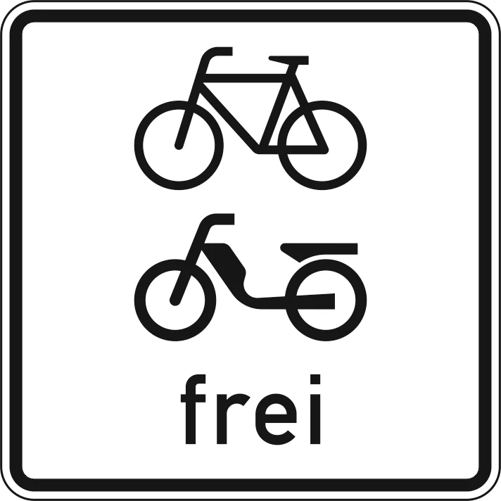 1022-14 - Radverkehr und Mofas frei Verkehrsschild