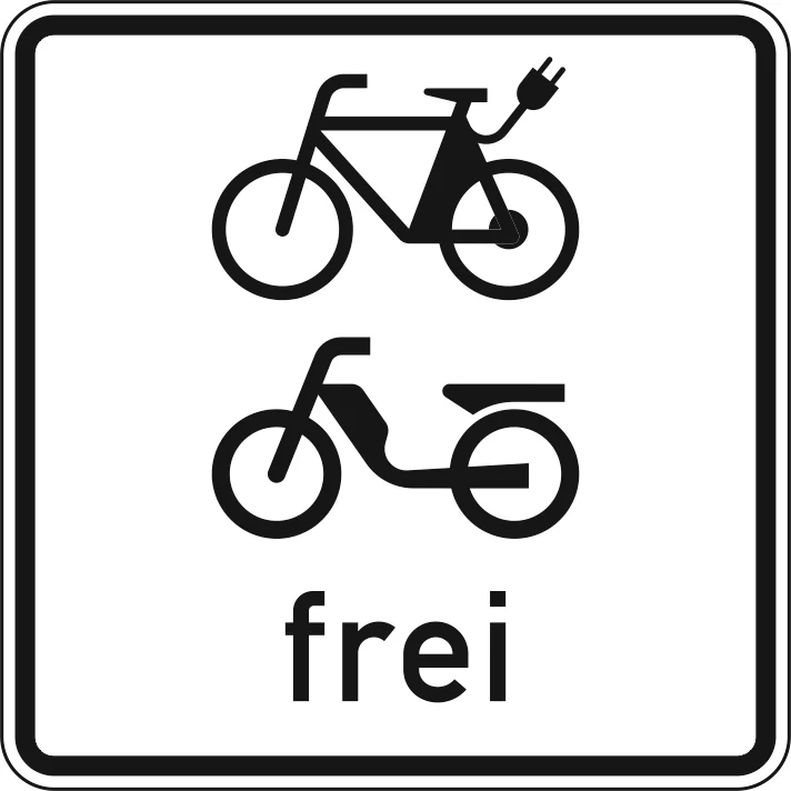 1022-15 - E-Bikes Mofas ausgenommen Verkehrsschild