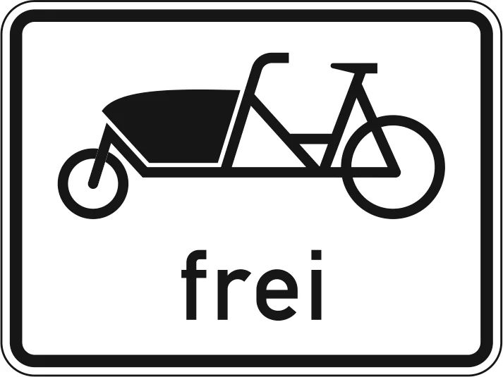 1022-17 - Zusatzzeichen - "Fahrrad zum Transport von Gütern oder Personen - Lastenfahrrad" frei Verkehrsschild