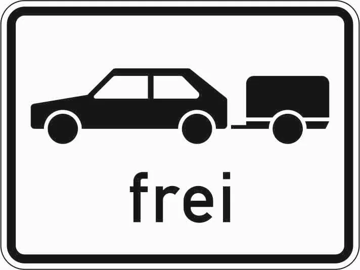 1024-11 - PKW mit Anhänger frei Verkehrsschild