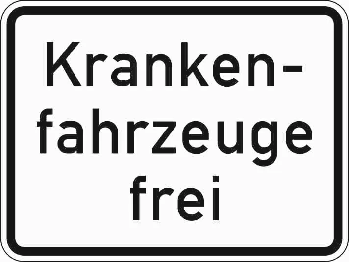 1026-34 - Krankenfahrzeuge ausgenommen Verkehrsschild