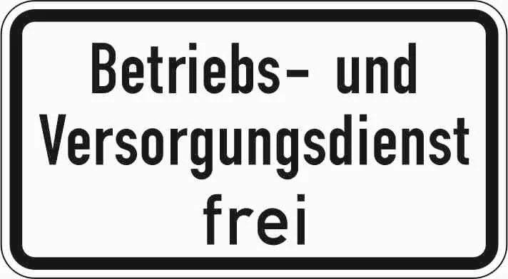 1026-39 - Betriebs- und Versorgungsdienst frei Verkehrsschild