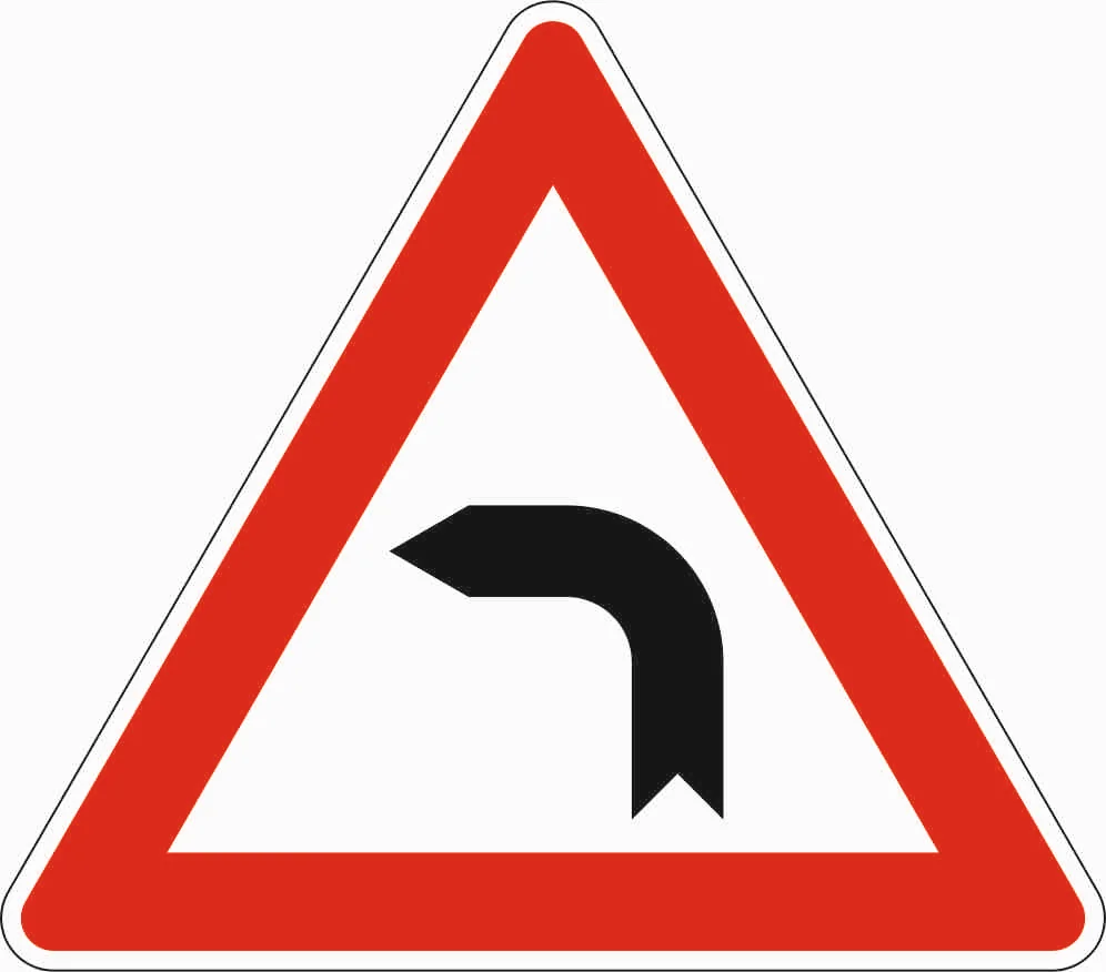 103-10 - Kurve - links Verkehrsschild