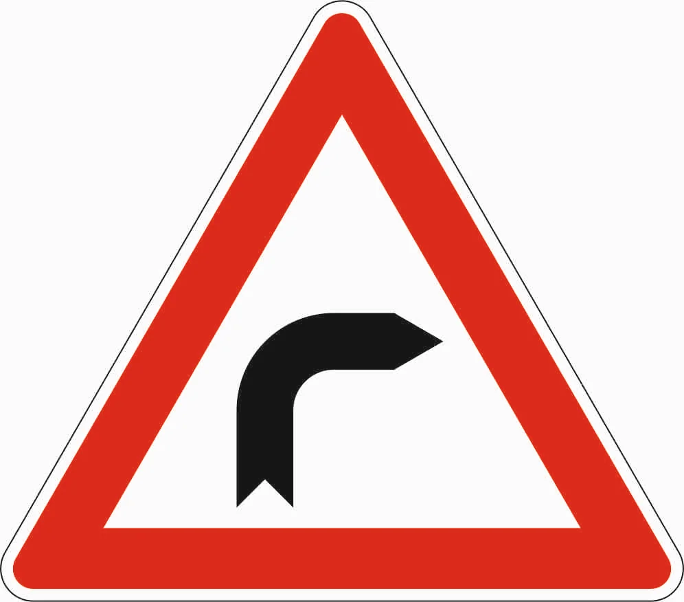 103-20 - Kurve - rechts Verkehrsschild