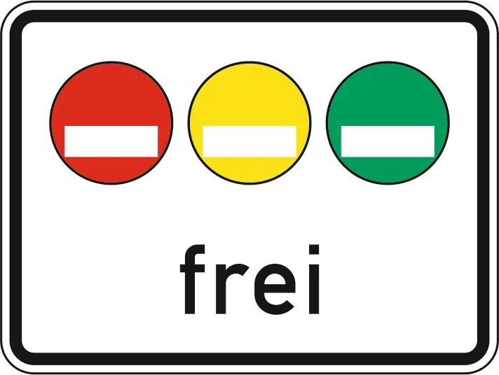 1031-50 - Freistellung vom Verkehrsverbot nach § 40 Absatz 1 BImSchG – rote, gelbe, grüne Plakette Verkehrsschild