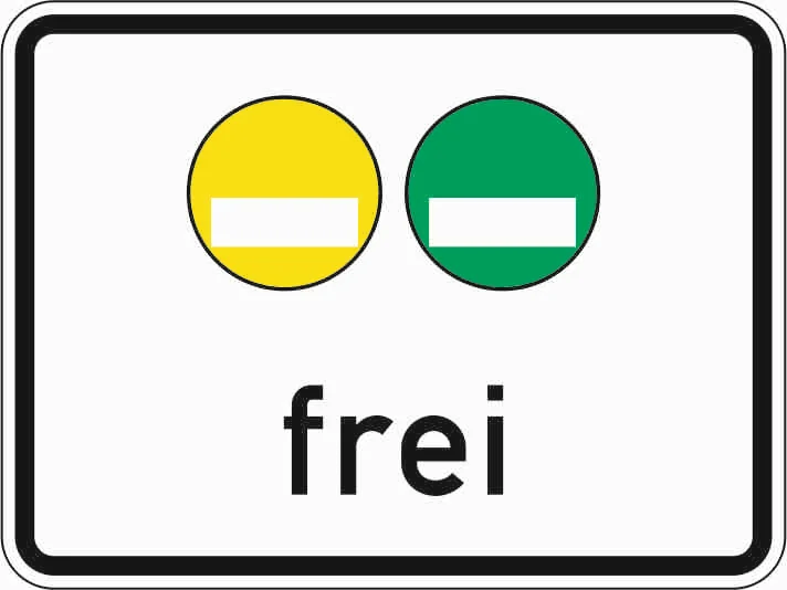 1031-51 - Freistellung vom Verkehrsverbot nach § 40 Absatz 1 BImSchG - gelbe grüne Plakette Verkehrsschild